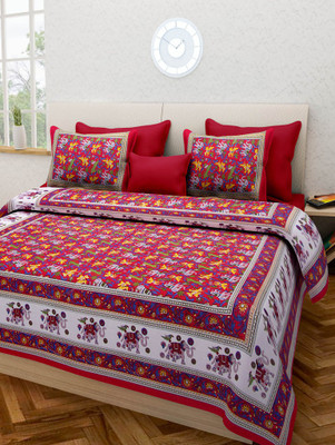 

Suraaj Fashion 300 TC Cotton Double King Floral Bedsheet(Pack of 1, Multicolor)