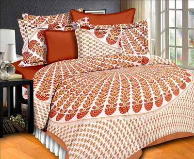 

JAIPUR SANGANERI DECOR Cotton Double Printed Bedsheet(Pack of 1, Multicolor)