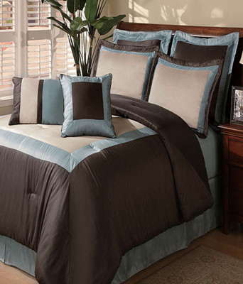 

Bella King Cotton Duvet Cover(Brown, Blue), Blue;brown