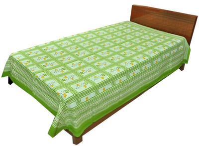 68% OFF on Silkworm Cotton Single Abstract Bedsheet(Pack of 1, Green)
