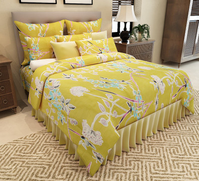 

Home Candy 150 TC Cotton Double Floral Bedsheet(Pack of 1, Green)