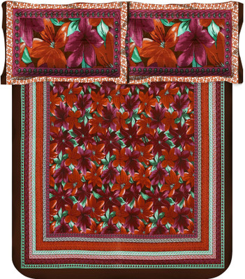 

Metro Living 144 TC Cotton Double Floral Bedsheet(1 Bedsheet, 2 Pillow Covers, Multicolor)