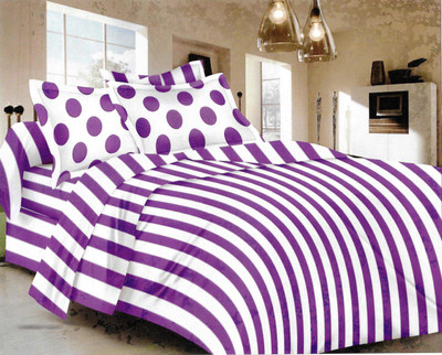 

MIE 220 TC Cotton Double King Striped Bedsheet(Pack of 1, Multicolor)