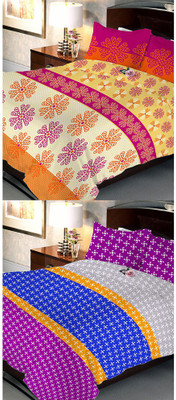 

Uber Urban 108 TC Cotton Double Abstract Bedsheet(Pack of 2, Multicolor)