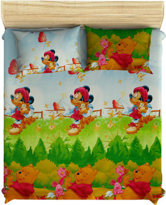 

Evion 200 TC Cotton Double Animal Bedsheet(Pack of 1, Blue)