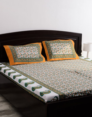 56% OFF on Vivid Rajasthan 180 TC Cotton Double Abstract Bedsheet(1 Bedsheet, 2 Pillow Covers, White, Green) 56% OFF on Vivid Rajasthan 180 TC Cotton Double Abstract Bedsheet(1 Bedsheet, 2 Pillow Covers, White, Green)