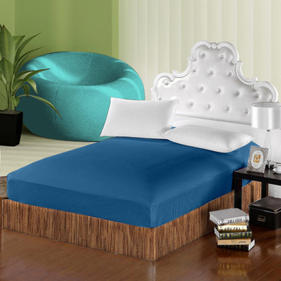 

Uber Urban 0 TC Cotton Double Plain Bedsheet(Pack of 1, Blue)