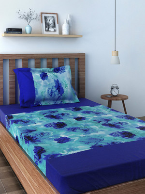 Swayam 210 TC Cotton Single Printed Bedsheet(1 Pillow Cover, 1 Single Bedsheet, Blue) Swayam 210 TC Cotton Single Printed Bedsheet(1 Pillow Cover, 1 Single Bedsheet, Blue)