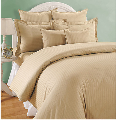 Swayam 350 TC Cotton Double Striped Bedsheet(Swayam Classic Collection Plain Satin Damask 1 Fitted Double Bedsheet Set with 2 Pillow Cover, Yellow, Brown, White) Swayam 350 TC Cotton Double Striped Bedsheet(Swayam Classic Collection Plain Satin Damask 1 Fitted Double Bedsheet Set with 2 Pillow Cover, Yellow, Brown, White)