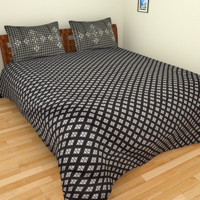 

Home Expressions USA Cotton Double King Printed Bedsheet(Pack of 1, Black, Grey)