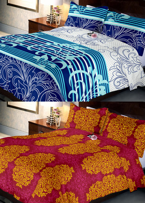 

Indien Casa 108 TC Cotton Double Floral Bedsheet(2 Bedsheets, 4 Pillow Covers, Multicolor)