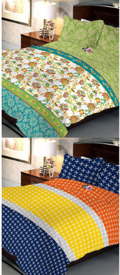 

Uber Urban 108 TC Cotton Double Abstract Bedsheet(Pack of 2, Multicolor)