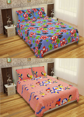 

Comfort Home Cotton Double Printed Bedsheet(Pack of 2, Multicolor)