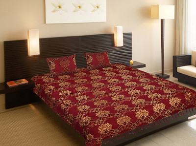 

AS42 Silk Double Abstract Bedsheet(Pack of 1, Multicolor)
