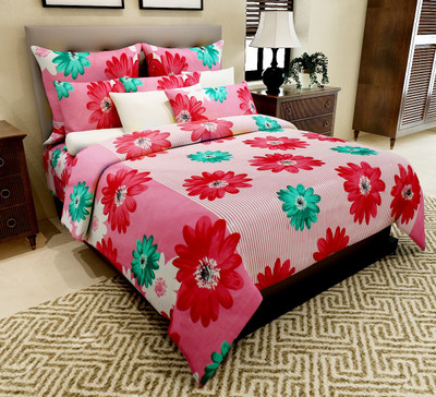 

Home Candy 144 TC Cotton Double Floral Bedsheet(Pack of 1, Red)