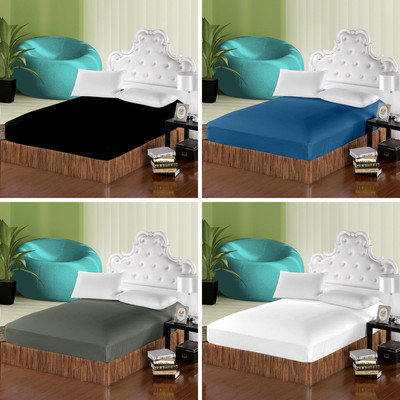 

Uber Urban Cotton Single Plain Bedsheet(Pack of 4, White, Blue, Black, Grey), Black;blue;grey;white