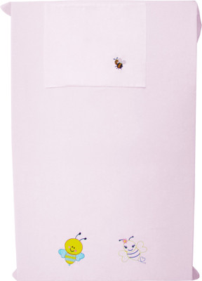 

Baby Rap 200 TC Cotton Crib Embroidered Bedsheet(Pack of 1, Pink)