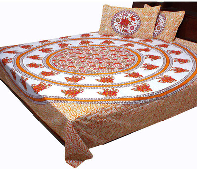 

Shilpbazaar 116 TC Cotton Double Printed Bedsheet(Pack of 1, Multicolor)