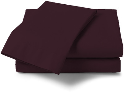 29% OFF on Misr 3 TC Cotton Single Solid Bedsheet(Pack of 1, Dark Red)