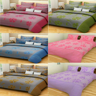 

GARIMA 3 STAR Cotton Double Abstract Bedsheet(Pack of 6, multipal)