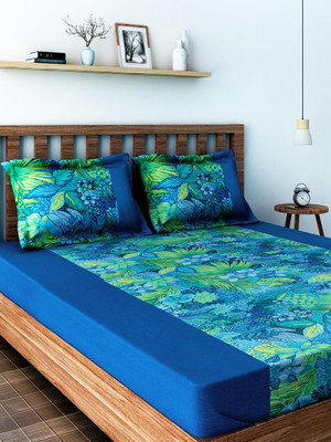 40% OFF on Swayam 180 TC Cotton Double Floral Bedsheet(2 Pillow Covers, 1 Bedsheet, Blue, Green, Yellow)