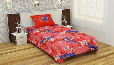 

Portico New York Bedtime Stories Cotton Single Cartoon Bedsheet(Pack of 1, light red)
