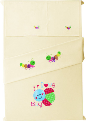 

Baby Rap 200 TC Cotton Crib Embroidered Bedsheet(Pack of 2, Yellow)
