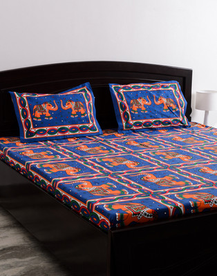 56% OFF on Vivid Rajasthan 180 TC Cotton Double Abstract Bedsheet(1 Bedsheet, 2 Pillow Covers, Blue) 56% OFF on Vivid Rajasthan 180 TC Cotton Double Abstract Bedsheet(1 Bedsheet, 2 Pillow Covers, Blue)