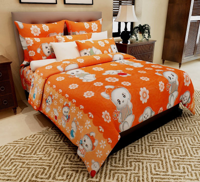 

Home Candy 144 TC Cotton Double Floral Bedsheet(Pack of 1, Orange)
