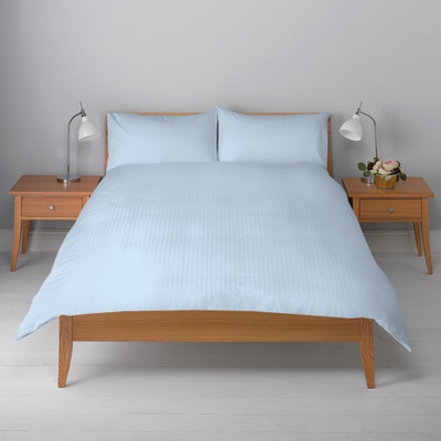 25% OFF on LNT 400 TC Cotton Double Striped Bedsheet(Pack of 1, Light Blue)