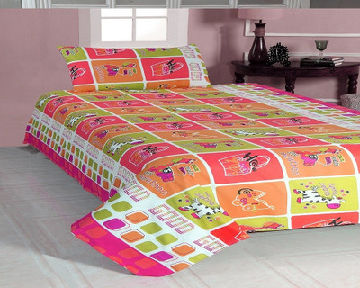 

ExpressionsHome 144 TC Cotton Single Abstract Bedsheet(Pack of 1, Multicolor)