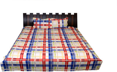 

Nathi and Nancy Cotton Double Checkered Bedsheet(1 BEDSHEET, 2 PILLOW COVER, Multicolor)