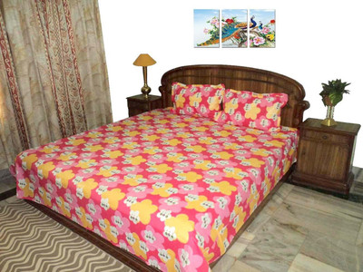 

Amita Home Furnishing 300 TC Cotton Double Printed Bedsheet(Pack of 1, Multicolor)