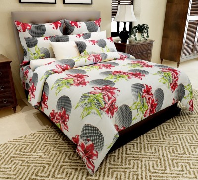 Home Candy 144 TC Cotton Double Floral Flat Bedsheet(Pack of 1, Multicolor)