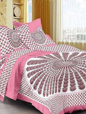 

Rajasthani Printed 300 TC Cotton Double King Printed Bedsheet(Pack of 1, Multicolor)