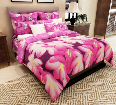 

Home Candy 152 TC Polycotton Double 3D Printed Bedsheet(Pack of 1, Multicolor)
