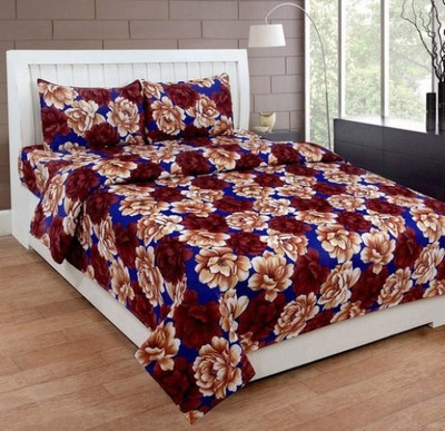 

Aroma Comfort 120 TC Polycotton Double Floral Bedsheet(Pack of 1, Brown)