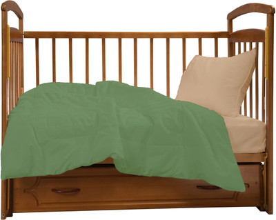 15% OFF on Tangia Soft Dark green and cream Hank dyed cotton crib bed sheet for cribs, cradles & infant cots 150 cm x 100 cm(Dark green and cream crib bed sheet)