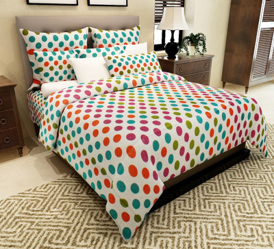 72% OFF on Home Candy 144 TC Cotton Double Polka Bedsheet(1 Double Bedsheet, 2 Pillow Covers, Multicolor) 72% OFF on Home Candy 144 TC Cotton Double Polka Bedsheet(1 Double Bedsheet, 2 Pillow Covers, Multicolor)
