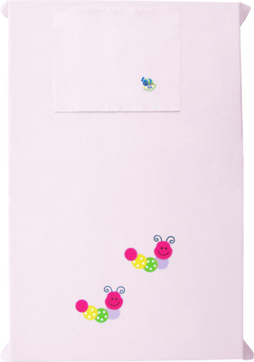 

Baby Rap 200 TC Cotton Crib Embroidered Bedsheet(Pack of 1, Pink)