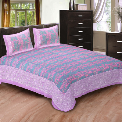 

Shilpbazaar 106 TC Cotton Double Printed Bedsheet(Pack of 1, Purple)
