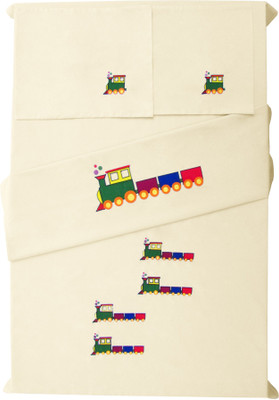 

Baby Rap 200 TC Cotton Crib Embroidered Bedsheet(Pack of 2, Yellow)