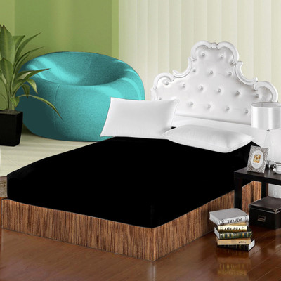 

Uber Urban 0 TC Cotton Double Plain Bedsheet(Pack of 1, Black)