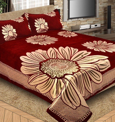 

The Intellect Bazaar Chenille King Bed Cover(Maroon, 1 Bed cover, 2 Pillow Cover)