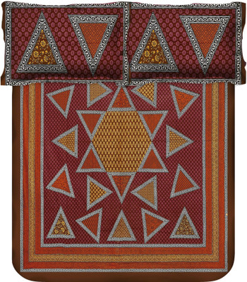 

Metro Living 144 TC Cotton Double Geometric Bedsheet(1 Bedsheet, 2 Pillow Covers, Multicolor)