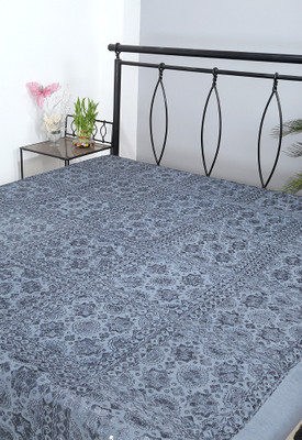 25% OFF on Rajrang 160 TC Cotton Double Floral Bedsheet(1 Bedsheet, Grey)