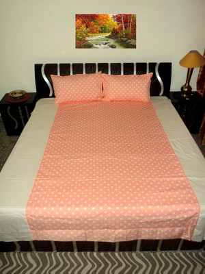 

Amita Home Furnishing Cotton Double Striped Bedsheet(Pack of 1, Multicolor)