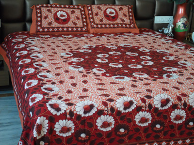 

Snuggle Cotton Double Floral Bedsheet(Pack of 1, Multicolor)
