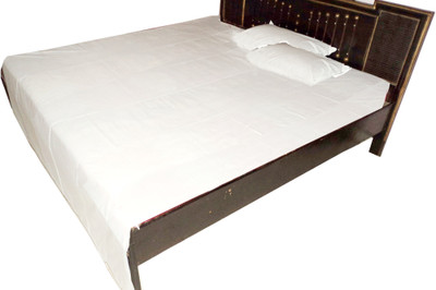 Jai Sati Kreation 240 TC Cotton Single Plain Bedsheet(1 Bedsheet, White)