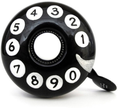 Stop To Shop Rotary Dial Telephone Bike Bell Black, White, Silver